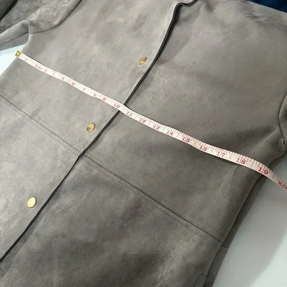 Zara jacket faux suede fur gray small preowned - Picture 12 of 12